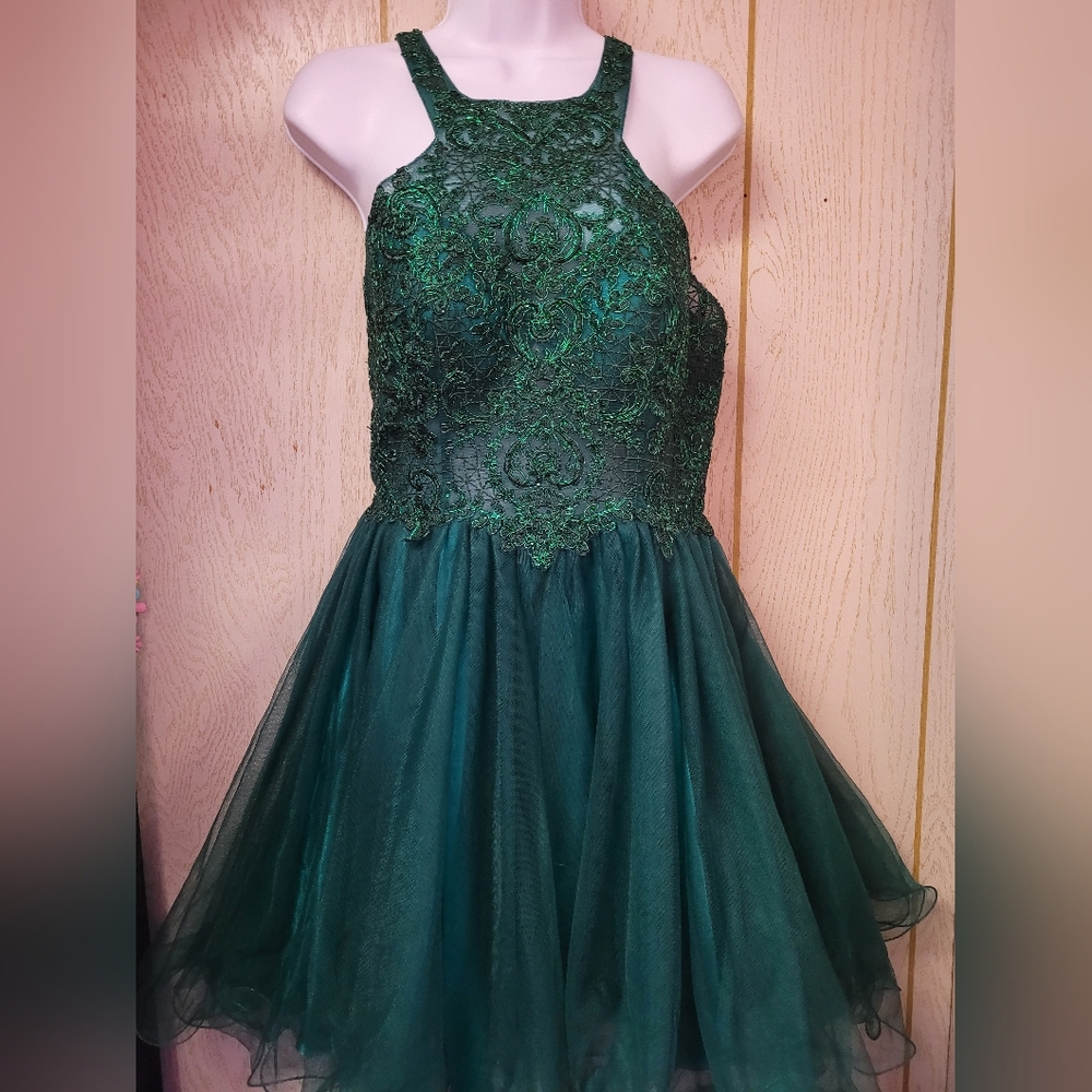 Narianna Forest Green Lace Dress